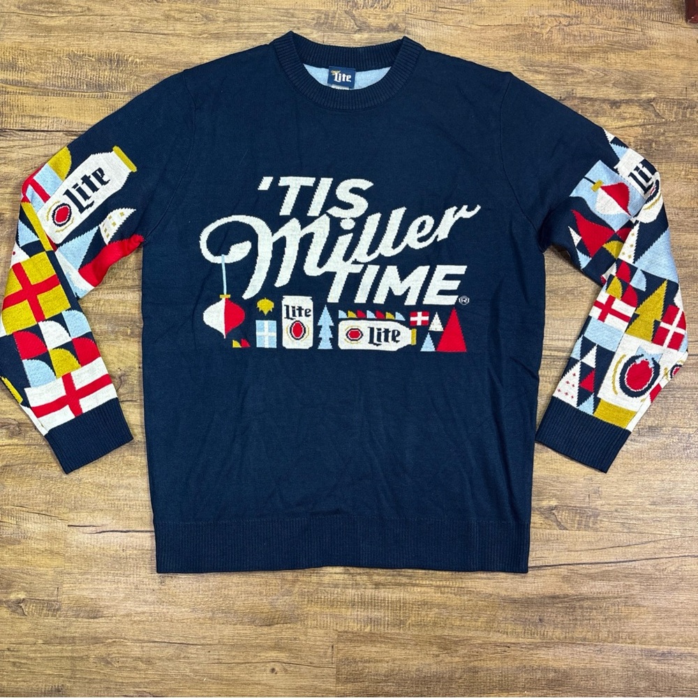 Miller Lite Navy Graphic Sweater